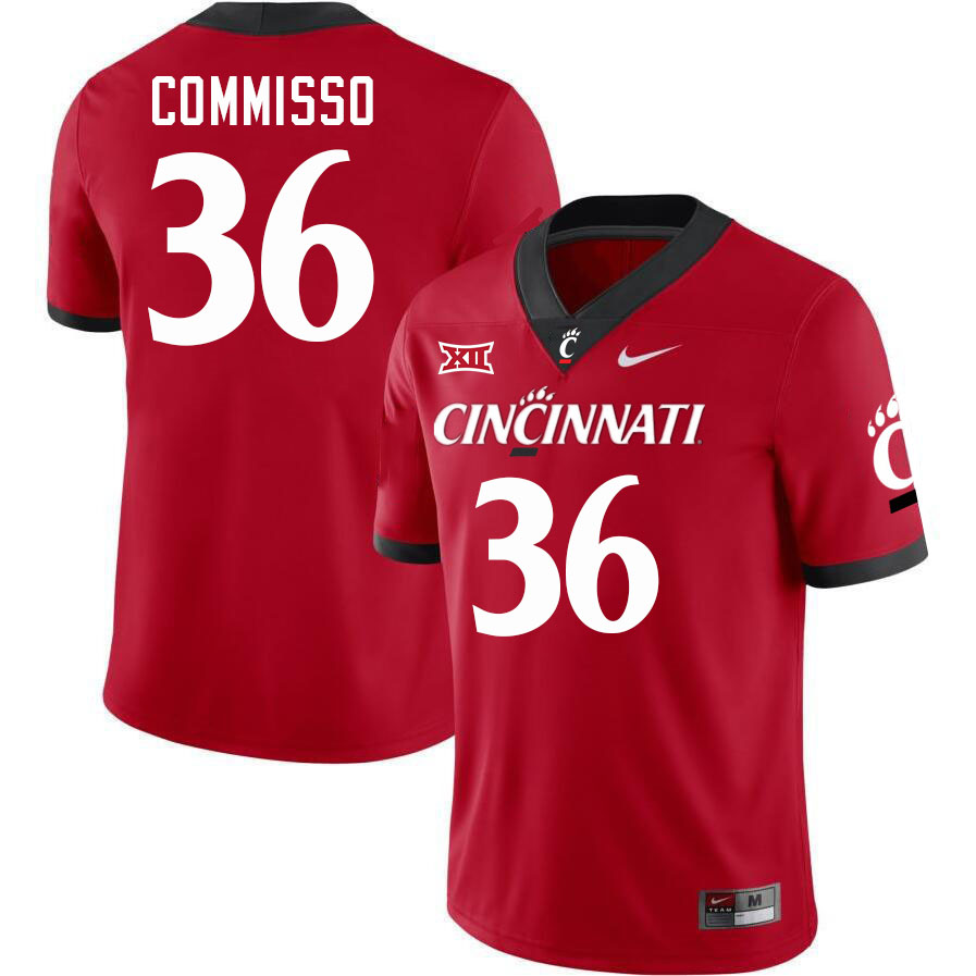 Cincinnati Bearcats #36 Christian Commisso College Football Jerseys Stitched-Red